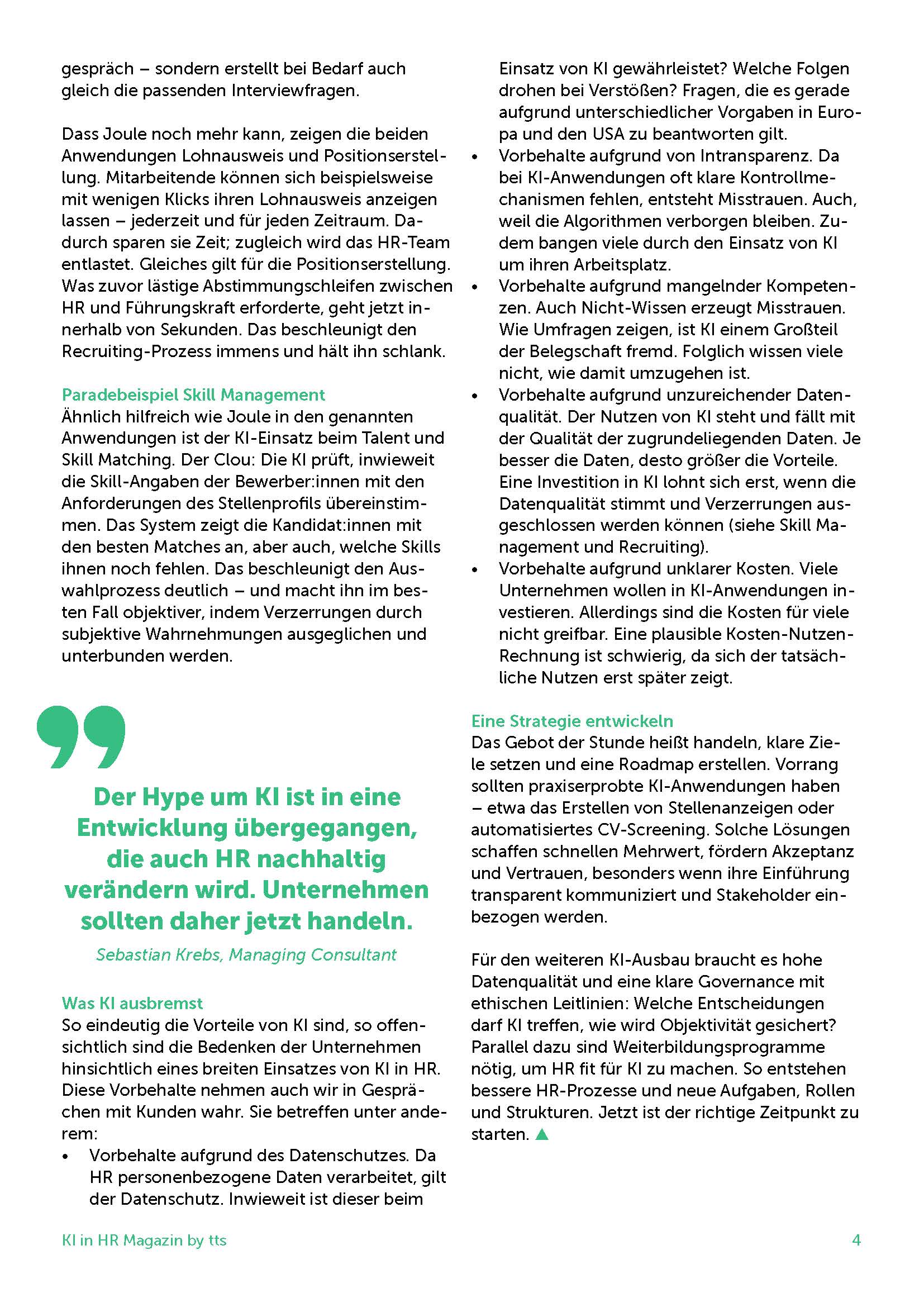 Digital HR Magazin KI in HR Seite 4