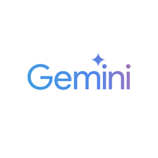 Stylized logo with the word "Gemini" in blue and purple, featuring a star above the "i".
