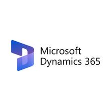 Microsoft Dynamics 365 logo with a blue and purple icon and text.