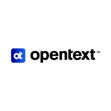 OpenText logo featuring "ot" in a blue square and "opentext" in bold black letters.