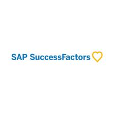 SAP SuccessFactors logo with blue text and a yellow heart symbol.