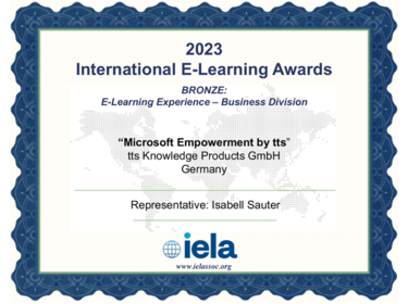 IELA-Bronze-Award für tts Microsoft 365 Empowerment 