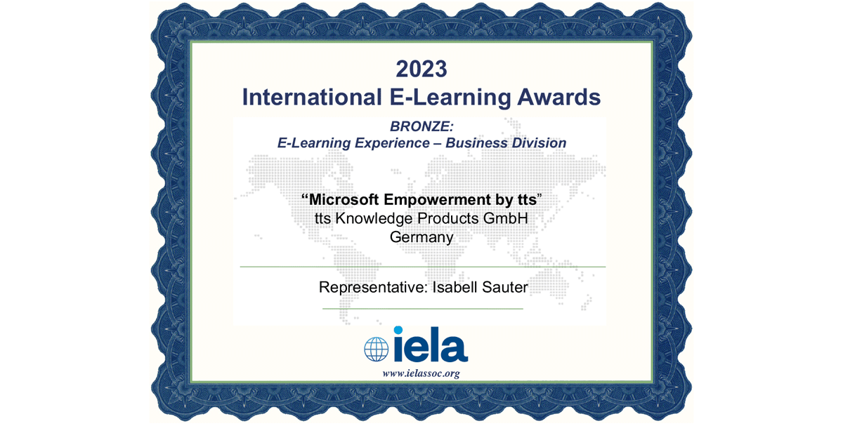 IELA-Bronze-Award für tts Microsoft 365 Empowerment 