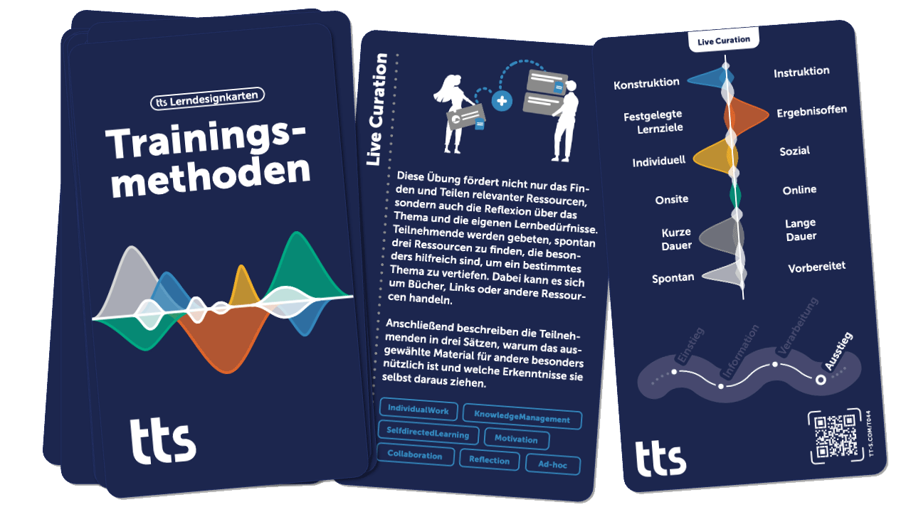 tts Lerndesignkarten Trainingsmethoden: Trainings lebendig und erinnerungswürdig zu gestalten